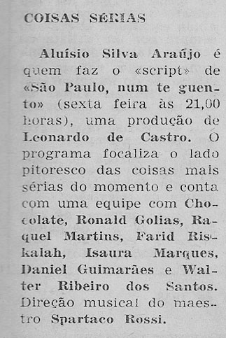 1957 Aloysio SP num te guento  Chocolate Farid Golias Walter Ribeiro - Cópia (30499225)