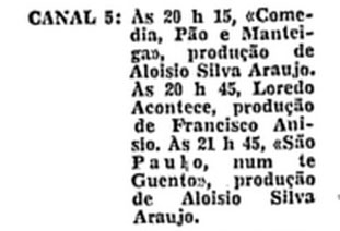 1960 Produções de Aloysio em 1960