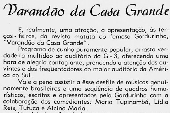 1958 Tutuca Varandão